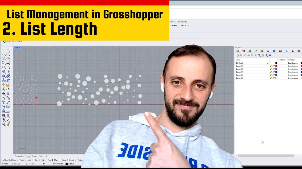 2- List Length Component in Grasshopper 📊 #grasshopper3d  #ListLengthMagic