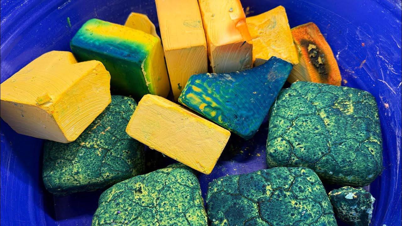 Super Green Pasted & Dyed Gymchalk • Satisfying Crunchy Crush • Relaxing Powder ASMR