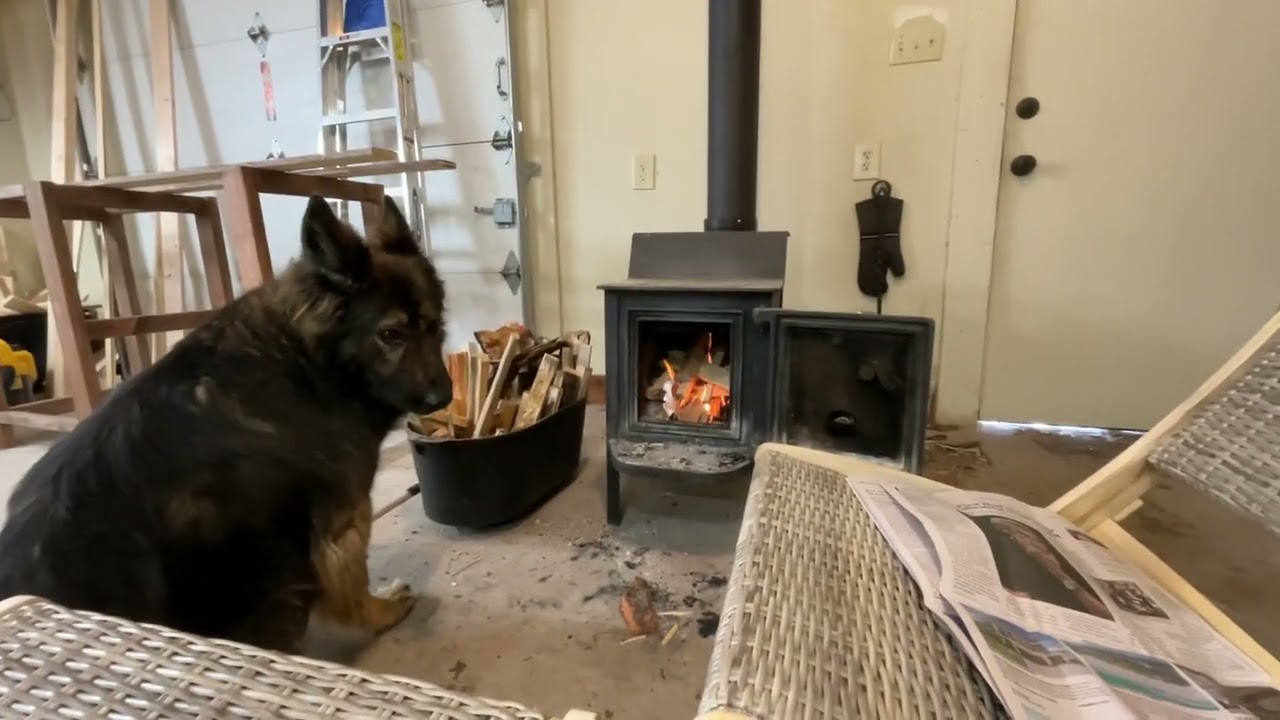Mornings at the Ranchette…lighting the FISHER baby Bear wood stove
