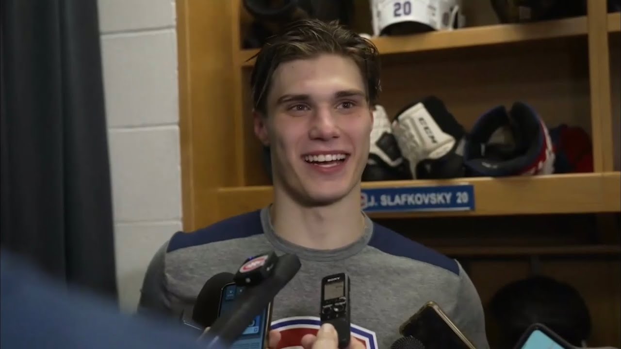 Juraj Slafkovsky says he was happy to be back in the Canadiens lineup