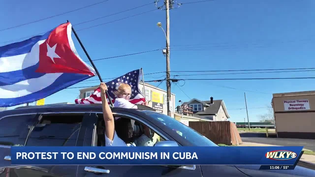 Louisville's Cuban community rallies for political change as blackouts grip island