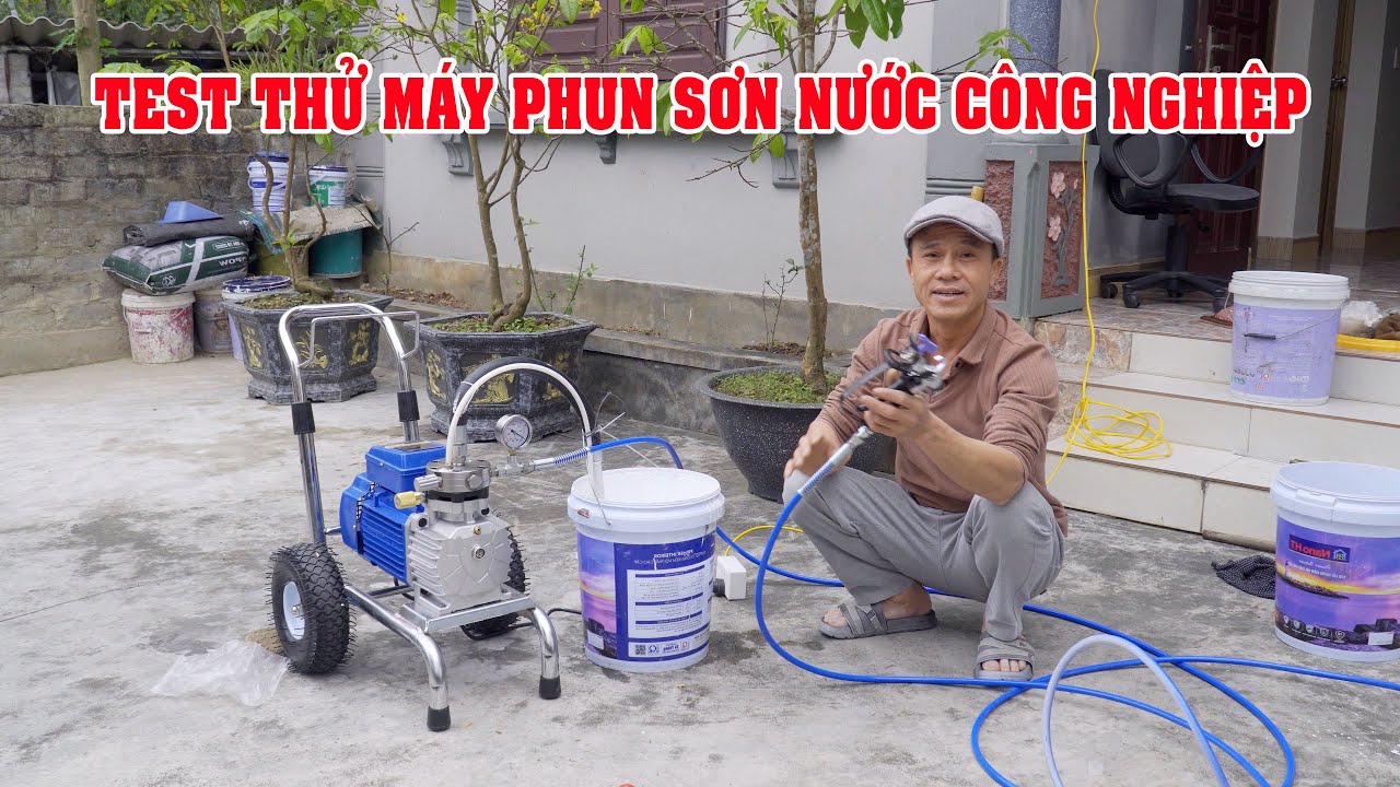 Tets Thử Máy Phun Sơn Công Nghiệp 4500W Tại Uông Bí Quảng Ninh