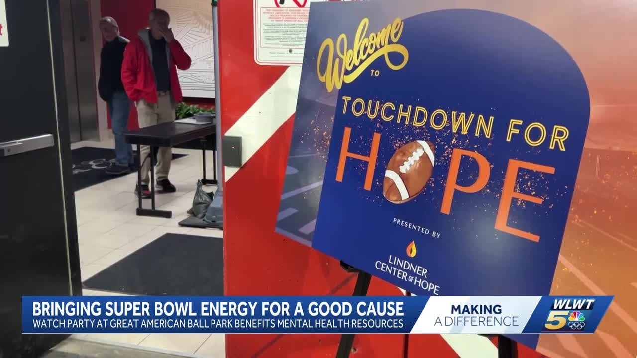 Super Bowl watch party raises money for mental health in Greater Cincinnati