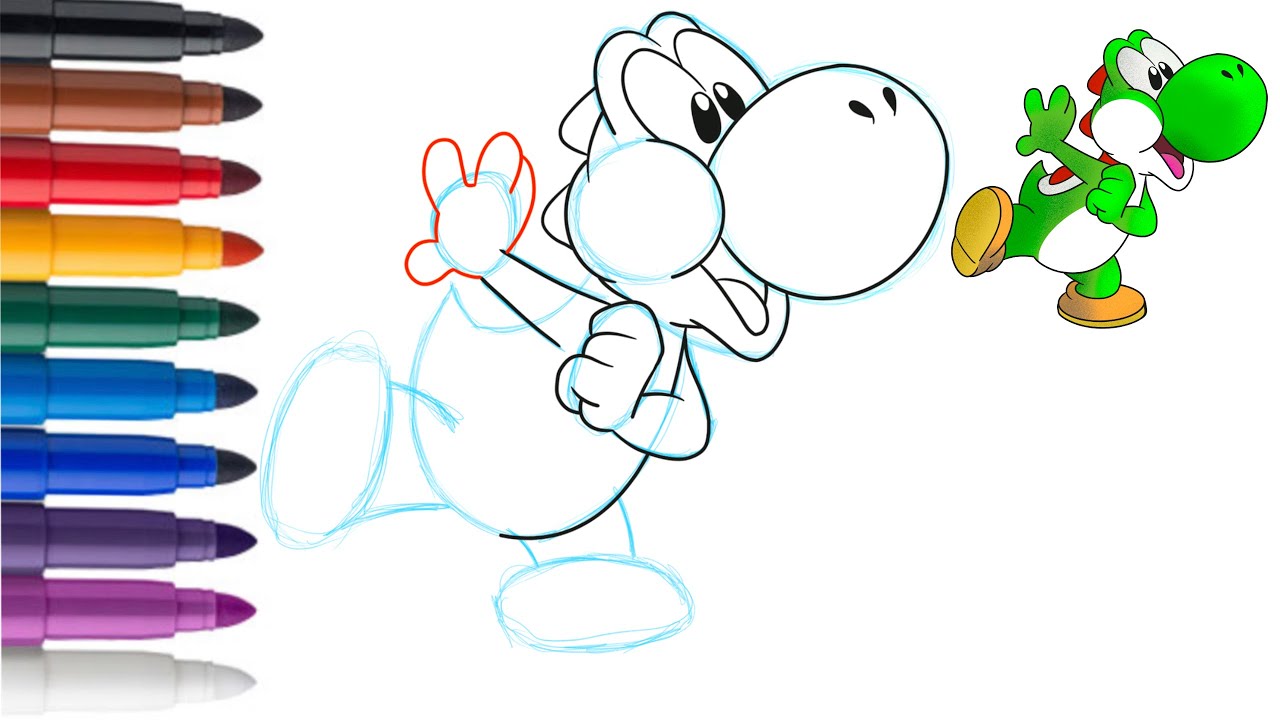Comment dessiner yoshi &eacute;tape par &eacute;tape