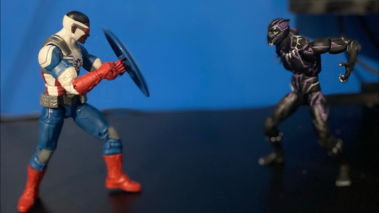 Black panther vs Captain America (falcon)| Stop motion animation