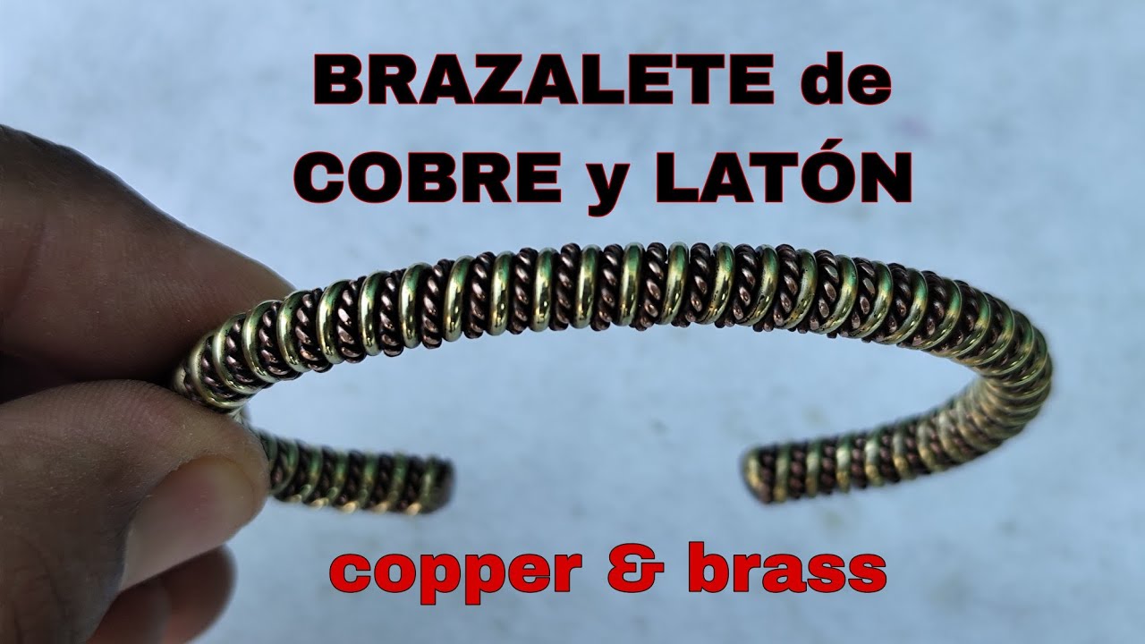BRAZALETE de COBRE y LATÓN envuelto| WRAPPED COPPER AND BRASS BRACELET| beautiful wire bracelet.