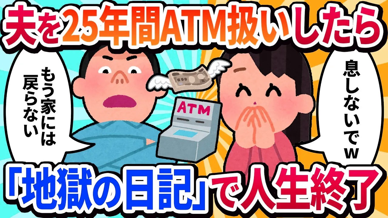 【汚嫁視点】夫（工場勤務）を25年間ATM扱いした結果→娘「パパ臭いw」私「w」→夫、家出。勝ち誇ってたら弁護士から地獄の日記が届いて人生終わったw