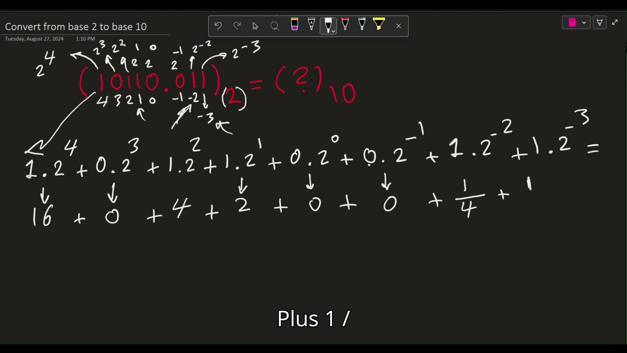 Convert Binary Number (Base 2) to Decimal (Base 10)