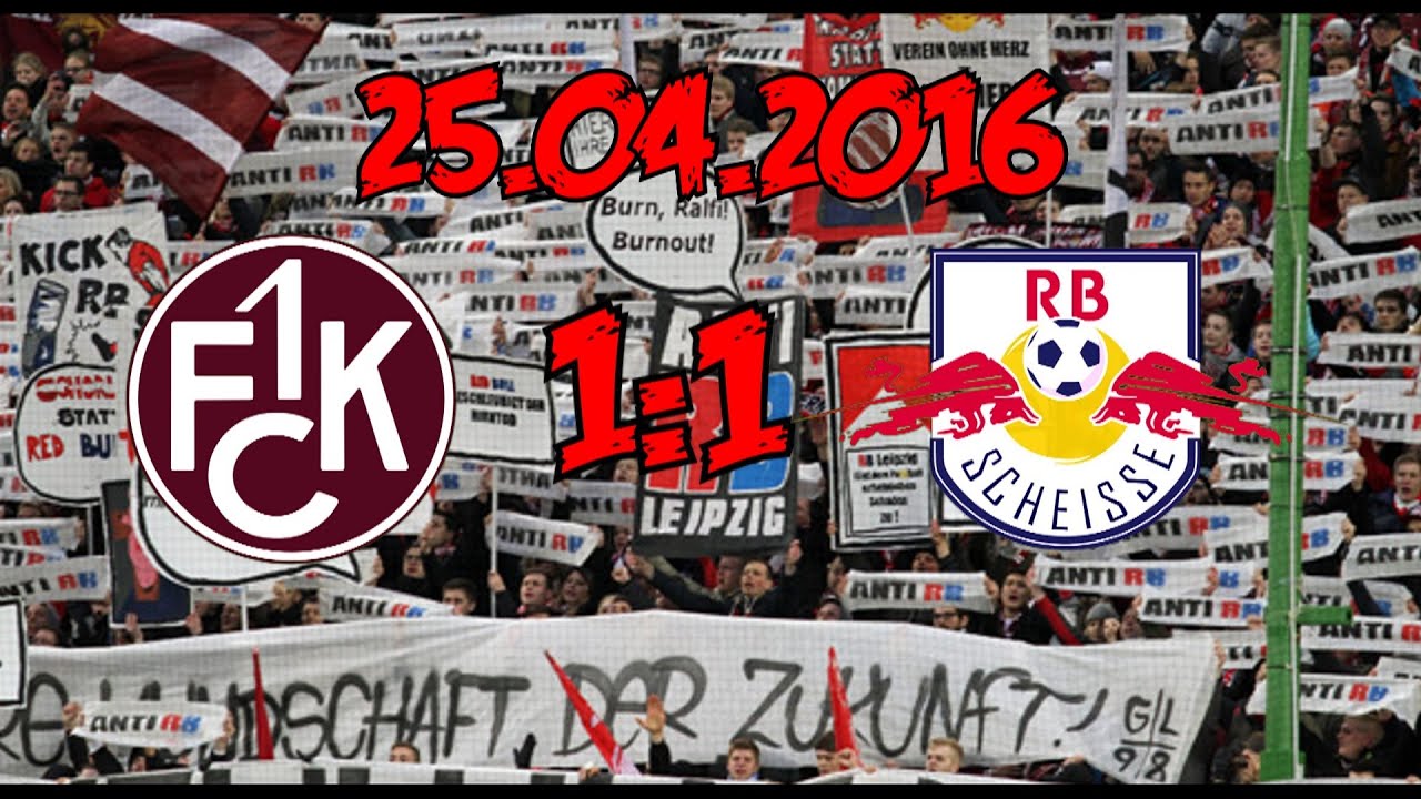1. FC Kaiserslautern 1:1 Leipzig - 25.4.2016 - SCHE** RED BULL!!!