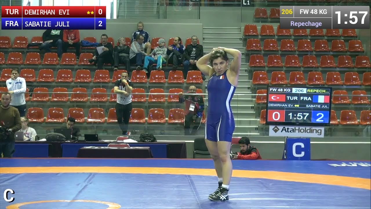 Repechage FW - 48 kg: Evin DEMIRHAN (TUR) df. Julie SABATIE (FRA), 6-5