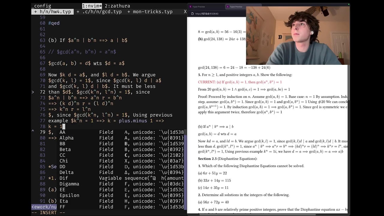 Math homework stream