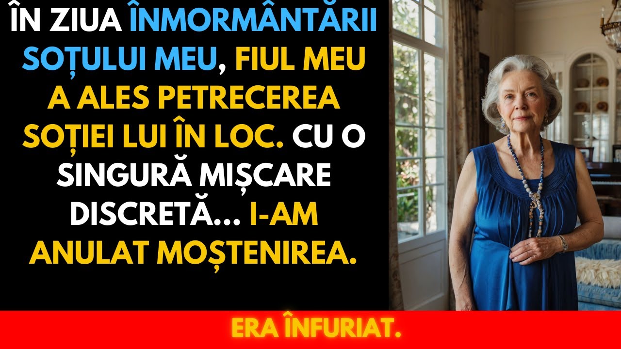 În ziua înmormântării soțului meu, fiul meu a ales petrecerea soției lui — atunci a pierdut totul.