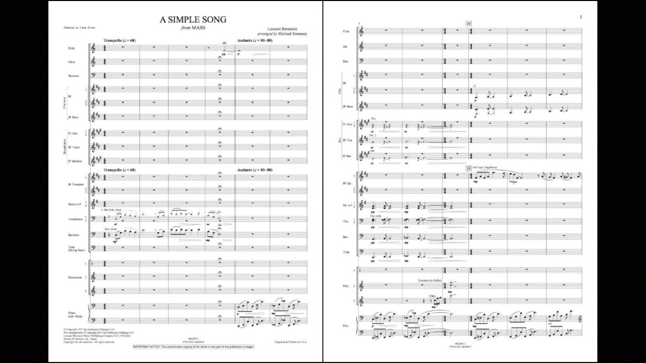A Simple Song (from Mass) by Leonard Bernstein/arr. Michael Sweeney