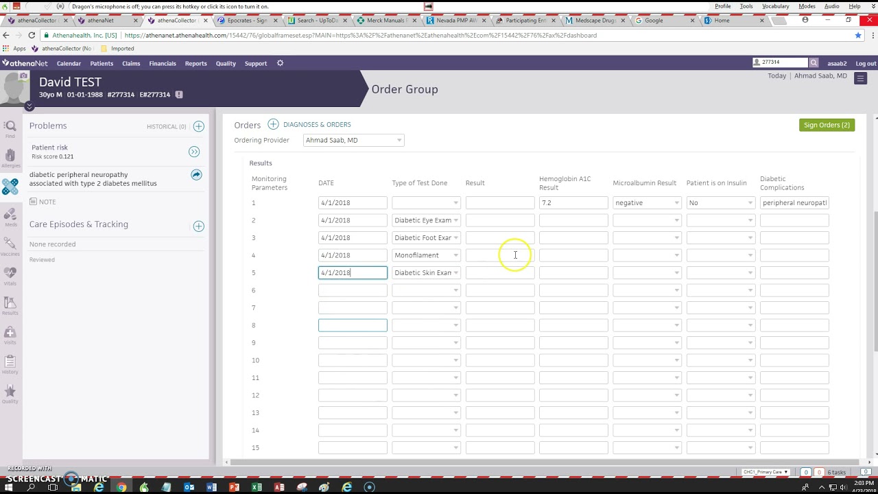 Athena EHR Training: Diabetes Management and Early Intervention Templates Athena EHR