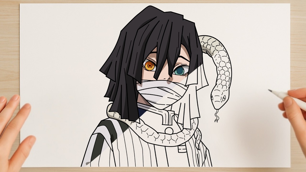 How to draw Obanai Iguro from Demon Slayer | Step-by-Step Tutorial