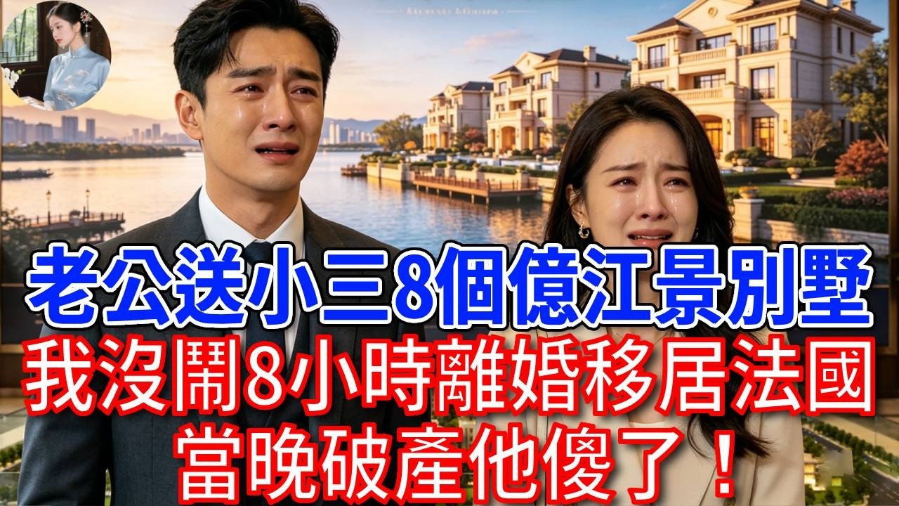 總裁老公送小三8個億江景別墅，我沒鬧，八小時內離婚移居法國，當晚破產他傻了！#為人處世#生活經驗#情感故事#故事#小說#戀愛#情感#婚姻