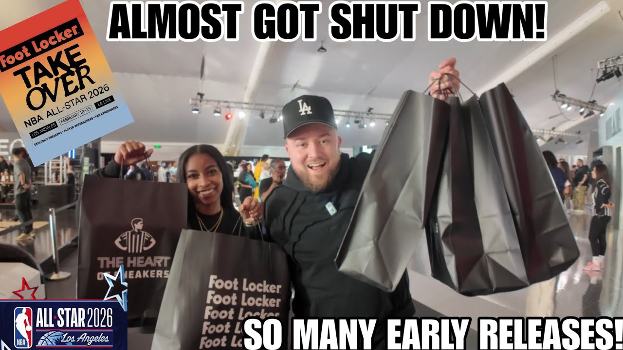 ALL STAR WEEKEND FOOTLOCKER TAKEOVER WAS ALMOST SHUT DOWN! SO MANY EARLY RELEASES! WE GOT EM ALL!