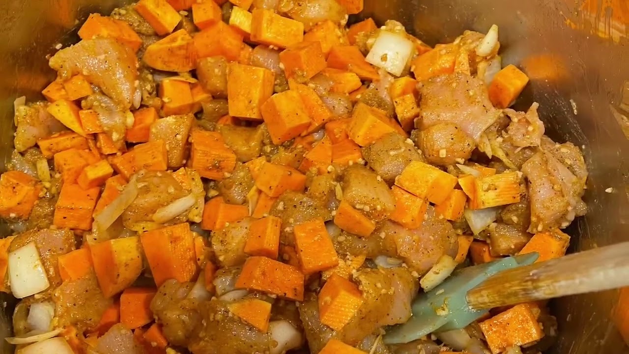 Coconut Curry Chicken and Sweet Potatoes(Instant Pot Recipe)