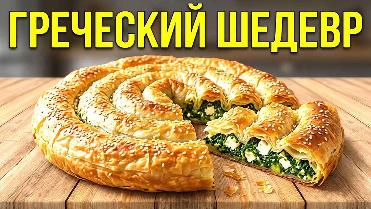 Спанокопита | Улитка с сыром и шпинатом по - гречески | Просто, очень вкусно!
