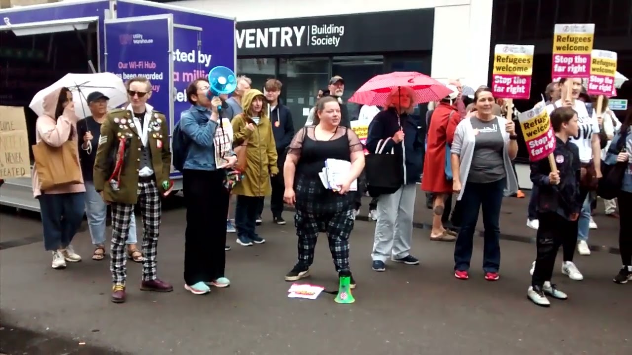 SAY NO TO EDL ANTI RACIST PROTEST IN LEICESTER CITY CENTRE "WHOSE STREETS ?"