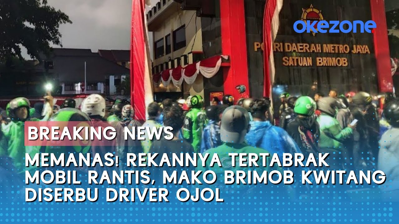 Memanas! Rekannya Tertabrak Mobil Rantis, Mako Brimob Kwitang Diserbu Driver Ojol
