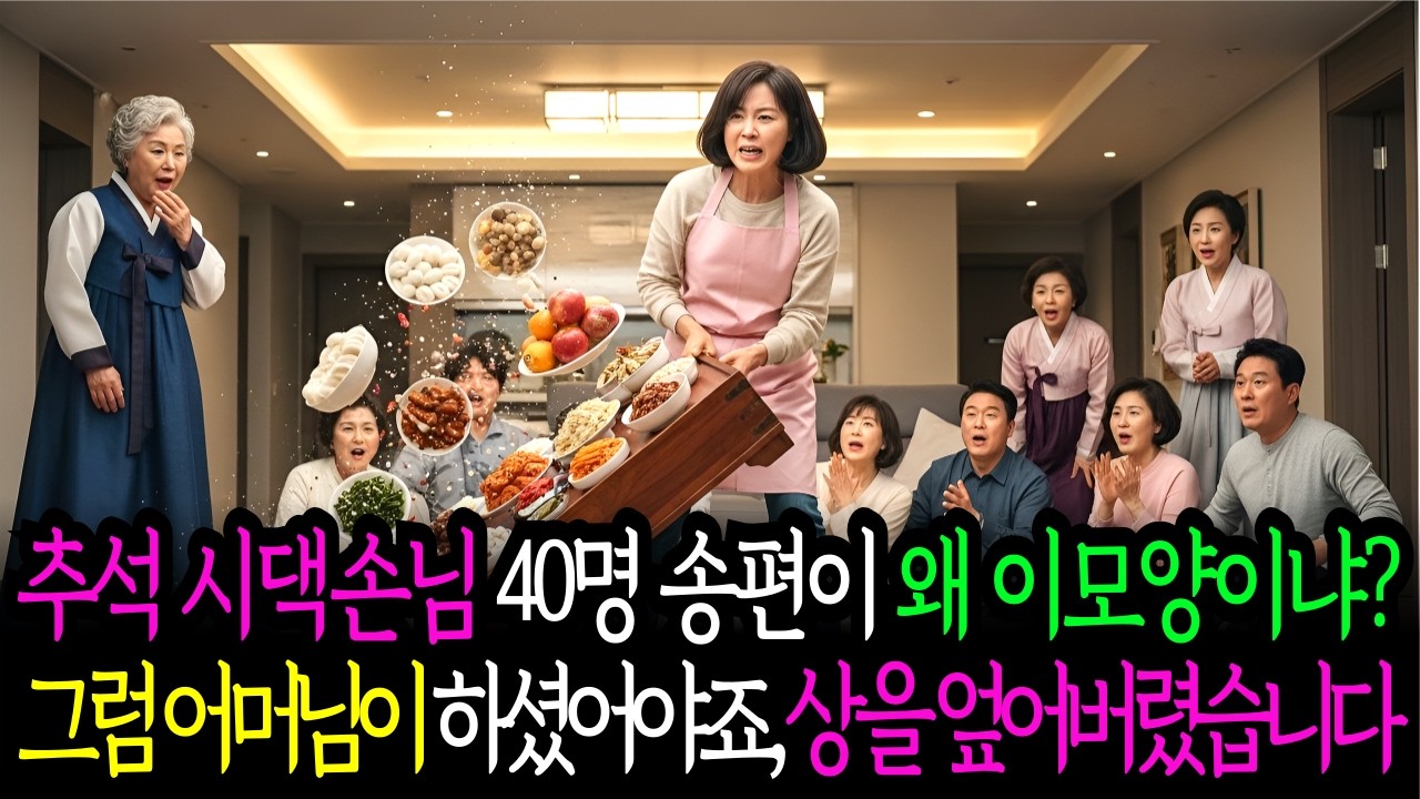 추석에 시댁식구 40명, 시어머니는 송편이 왜 이모양이냐? 하자 며느리는 그럼 어머님이 하셨어야죠하며 상을 뒤엎고... | 오디오북 | 사이다사연 | 고부갈등 |