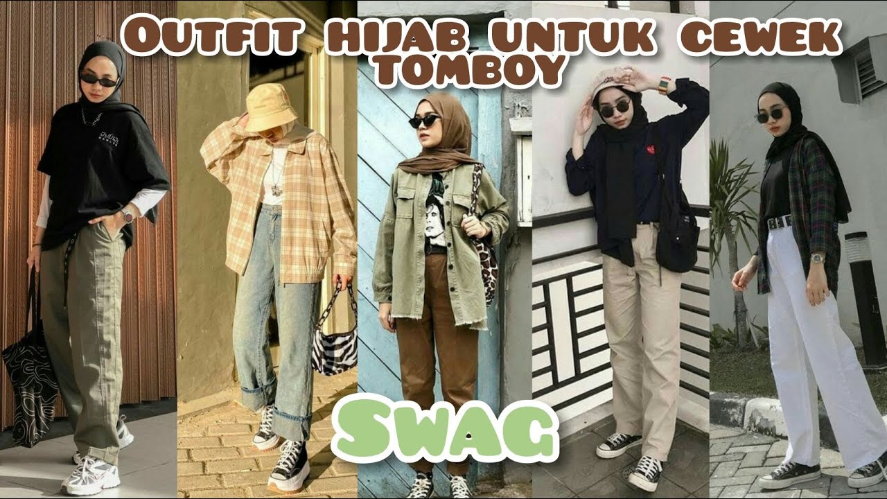 STYLE HIJAB UNTUK CEWEK TOMBOY|| SWAG OUTFIT IDEAS