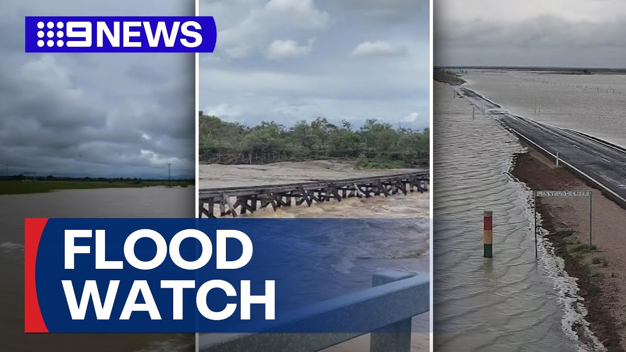 Records tumble as wild rain pummels Queensland's north | 9 News Australia