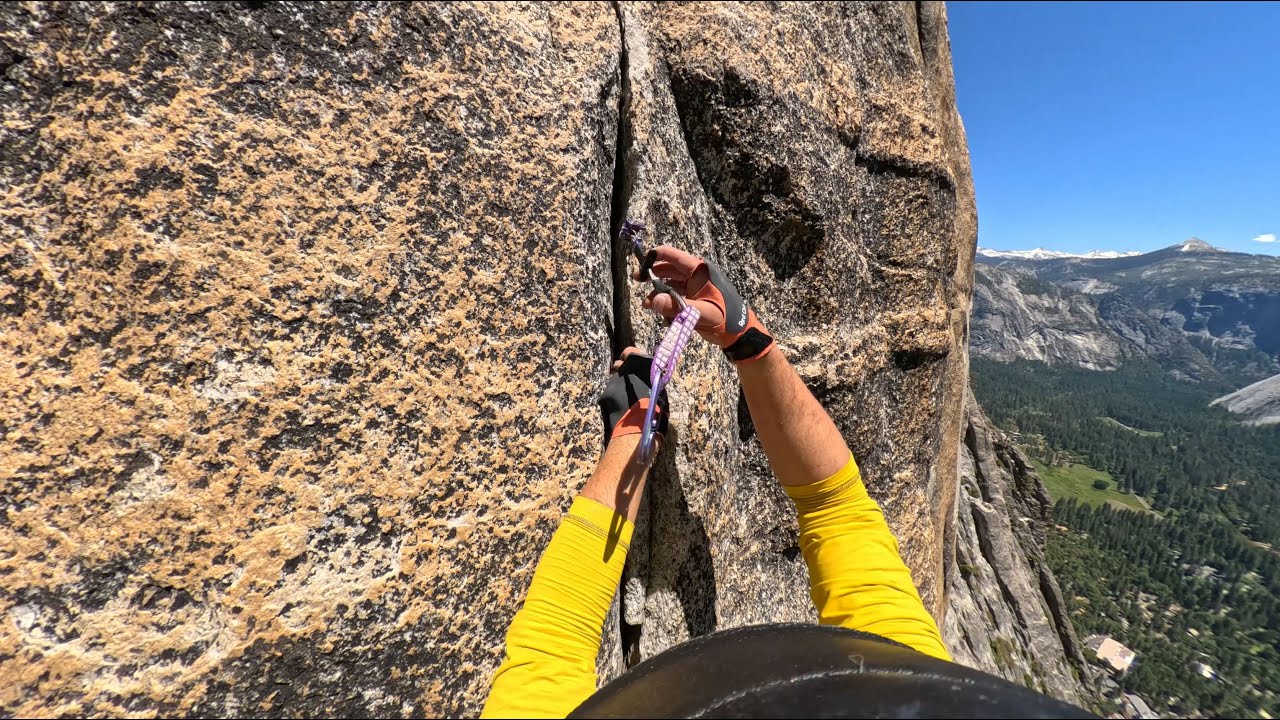 Lost Arrow Spire - Aid Climbing Pitch 5 - Great Cracks!