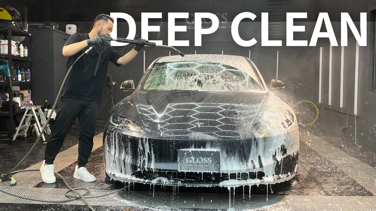 Tesla Model 3 DEEP CLEAN  | CAR WASH | CAR DETAIL | ASMR |