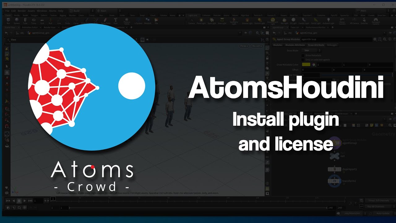 AtomsHoudini 6.*.* and earlier - Install plugin and node-locked license