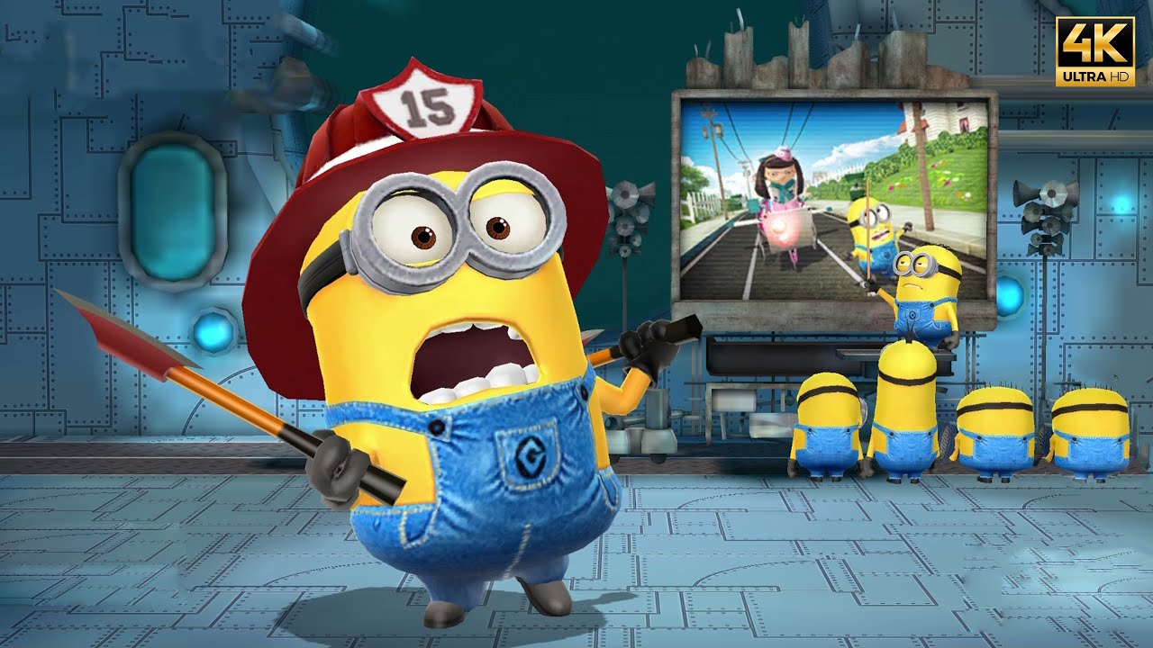 Despicable Me Minion Rush Firefighter Beat Meena 9 times | Minion Rush Boss Battles [PC 4K]