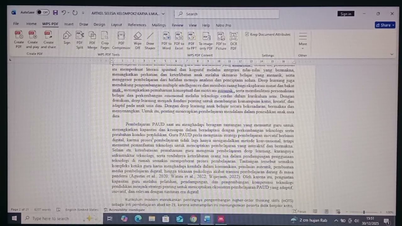 Video persentase riview artikel karya ilmiah_acika putri putri 25355007_PGPAUD KOTA SAWAHLUNTO