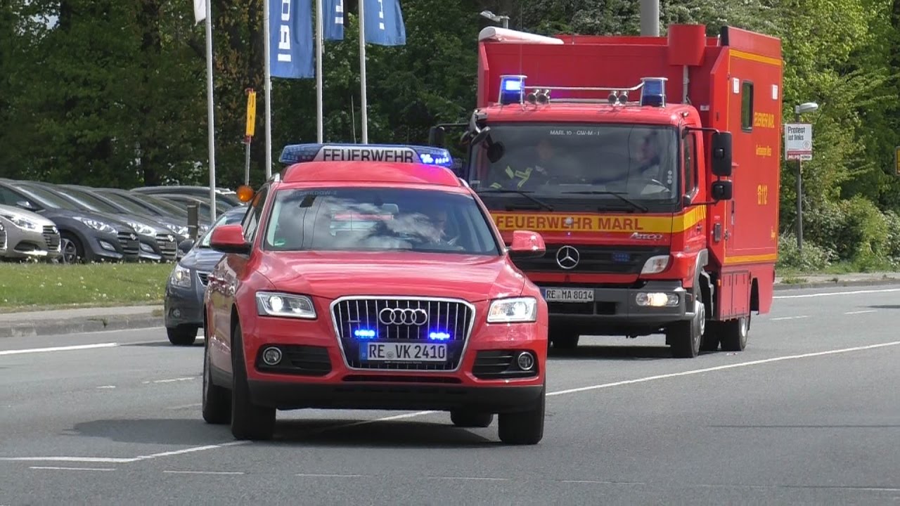[GROßBRAND zerstört BAUMARKT!] Einsatzfahrten Feuerwehren Kreis Recklinghausen in Oer-Erkenschwick