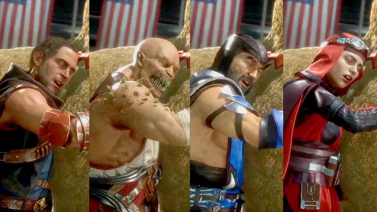MK11 All Characters Hug Scorpion's Big Teddy Bear - Scorpion FRIENDSHIP