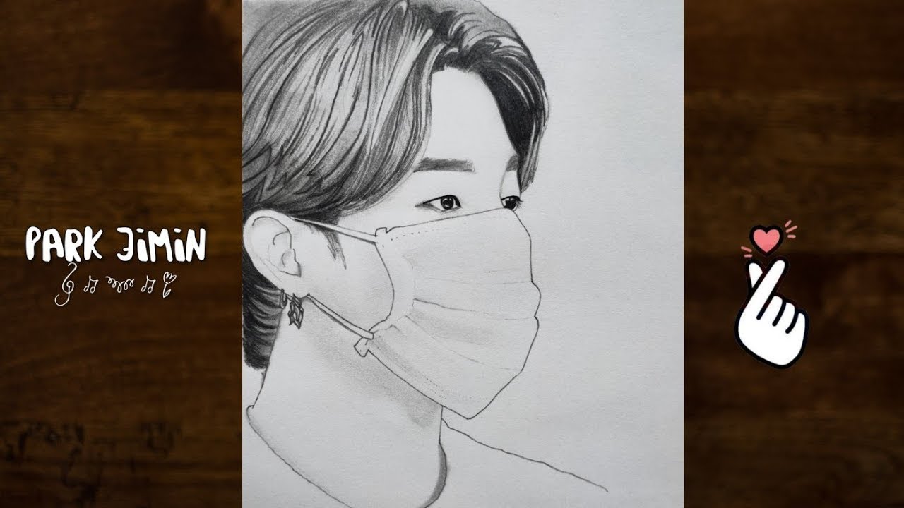 كيفية رسم جيمين من فرقه بي تي اس خطوة بخطوة بالرصاص | رسم jimin من فرقه BTS