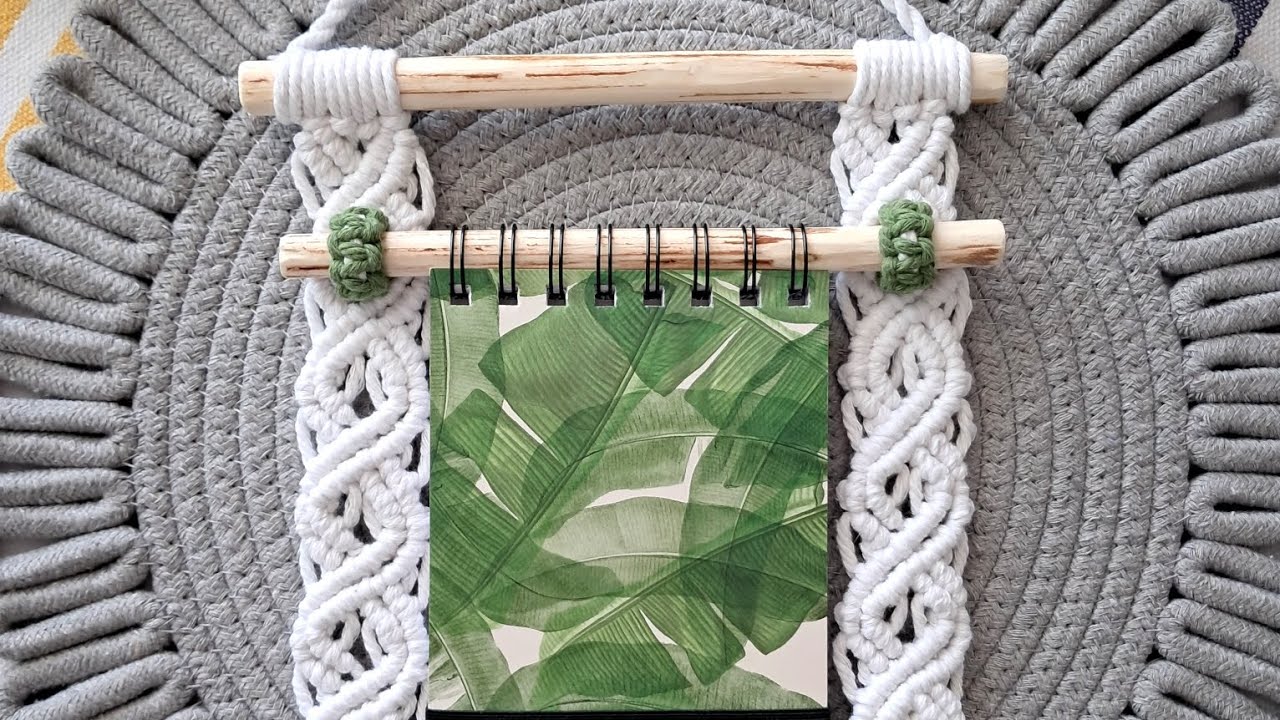 DIY Macrame hanger for notebook/shopping list/calendar | Step by step Tutorial 📒