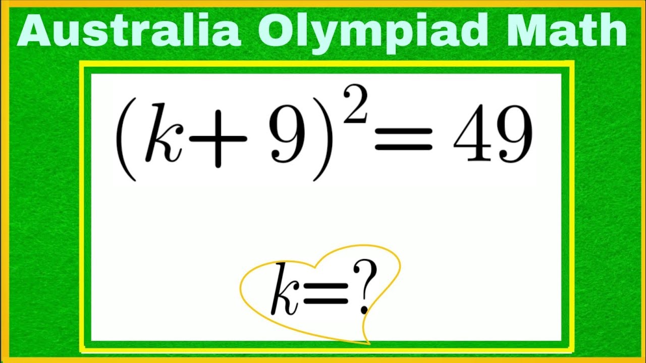 Australia Olympiad Math: Solve for k&rdquo;#maths#mathstricks#mathematics#algebra#tricks#mathproblems