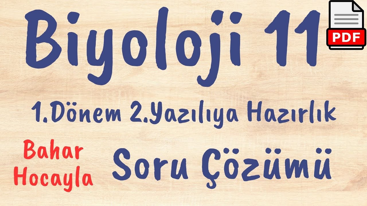 Biyoloji 11. Sınıf 1. Dönem 2. Yazılıya Hazırlık Bahar Hocayla Soru Çözümü