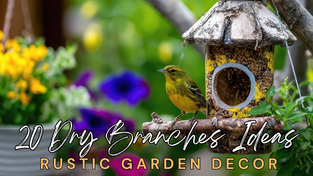 🪜 20 потрясающих идей с сухими ветками: недорогой декор для сада в деревенском стиле, не требующи...
