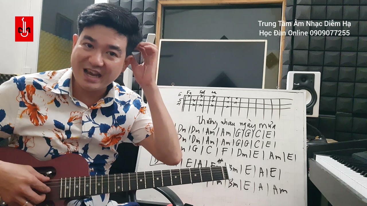Học guitar : Cách đi bass điệu slow rock 6/8 áp dụng bài thương nhau ngày mưa tone Am. #hocguitar