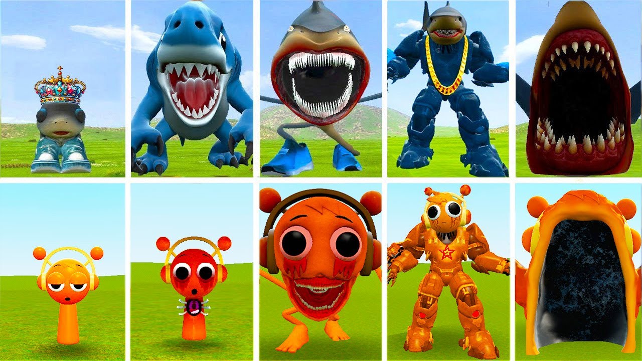 NEW EVOLUTIONARY VARIETIES OF MONSTER KING TRALALERO TRALALAIN VS MONTER SPRUNKI OREN IN GARRY'S MOD