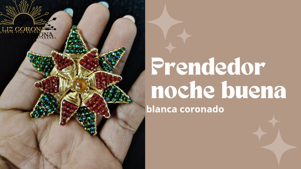 prendedor de noche buena en alambrismo