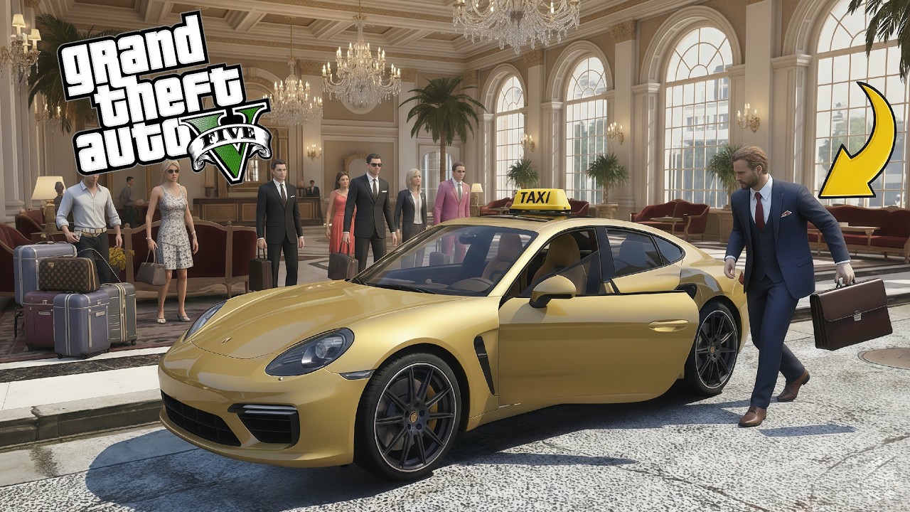 GTA 5 - Luxury private taxi service in a Porsche Panamera [POV Wheel Game Play]