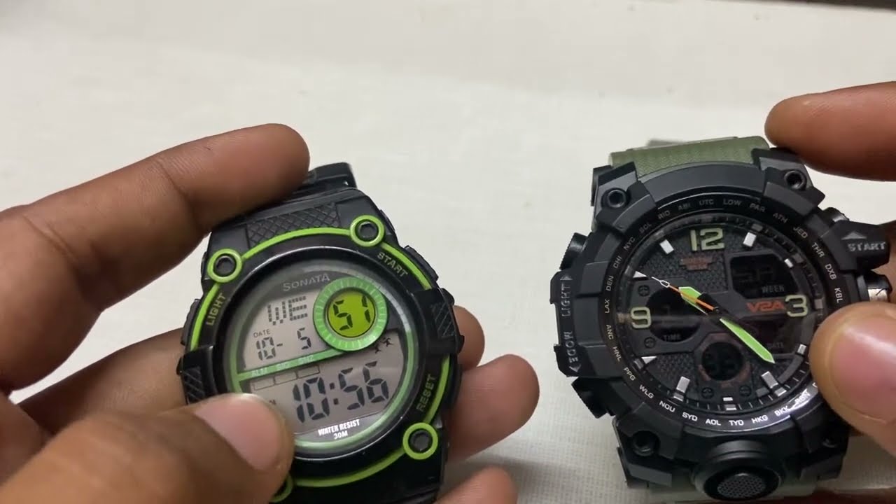 How to adjust/change time in V2A analogue digital watch || Desi Creations