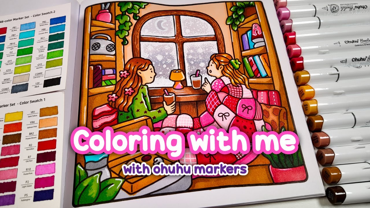 Coloring Cozy BFF Moment | Ohuhu Markers 💕