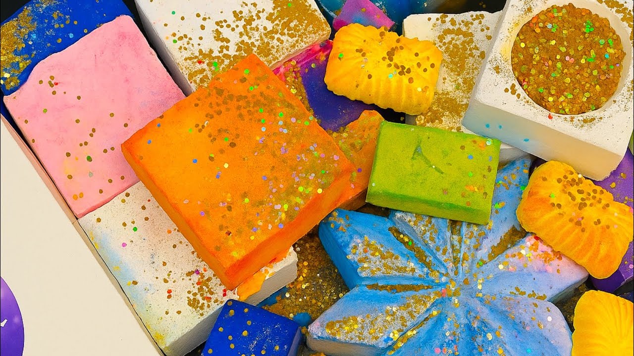 Vibrant Deep Dyed Chalk Crushing | Satisfying | Mouthwatering Crush |  Edited version