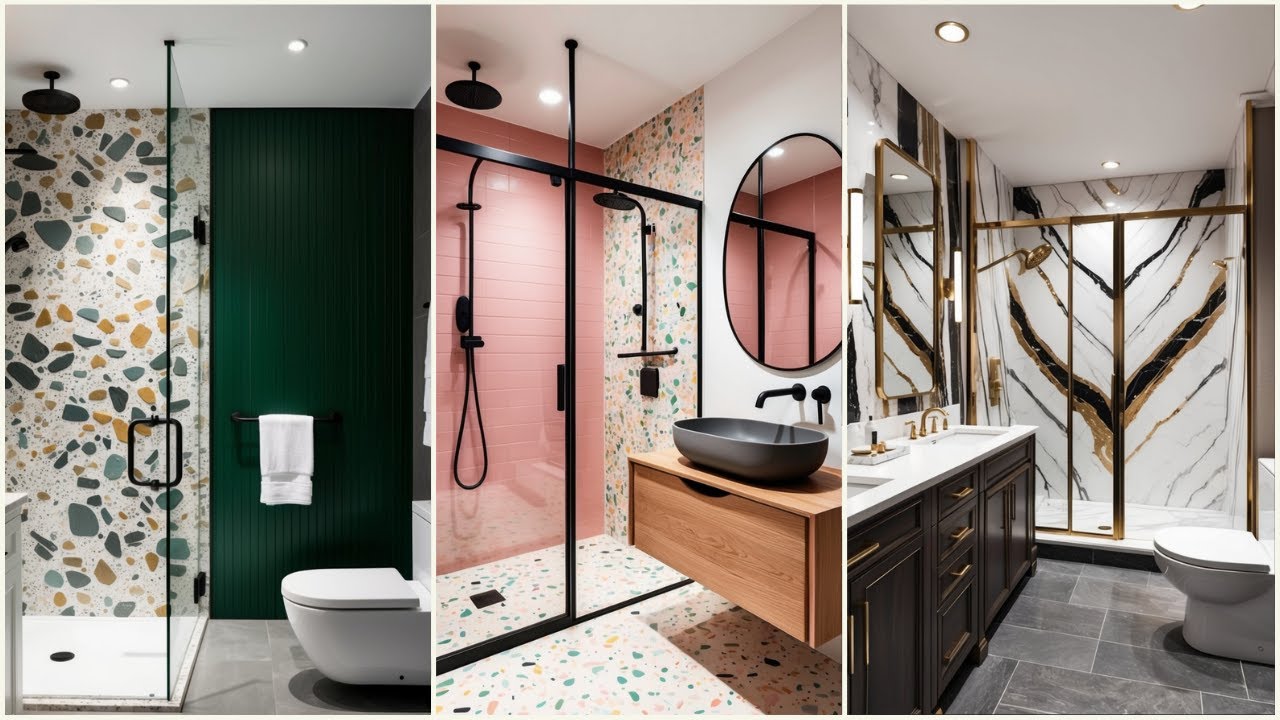 200+ Beautiful Bathroom Floor Tiles and Wall Tiles Design Contrasting Trendy Bathroom Tile