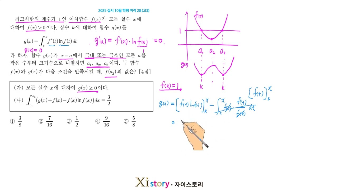 2025년 10월 고3 모의고사 수학 28번 [미적]
