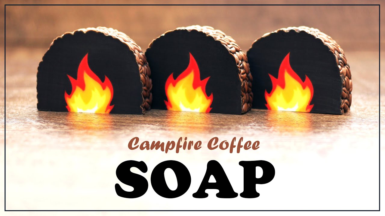 Campfire Coffee ~ Cold Process Soap Making tutorial with an Impression Mat ~ Fire/Flames Autumn DIY